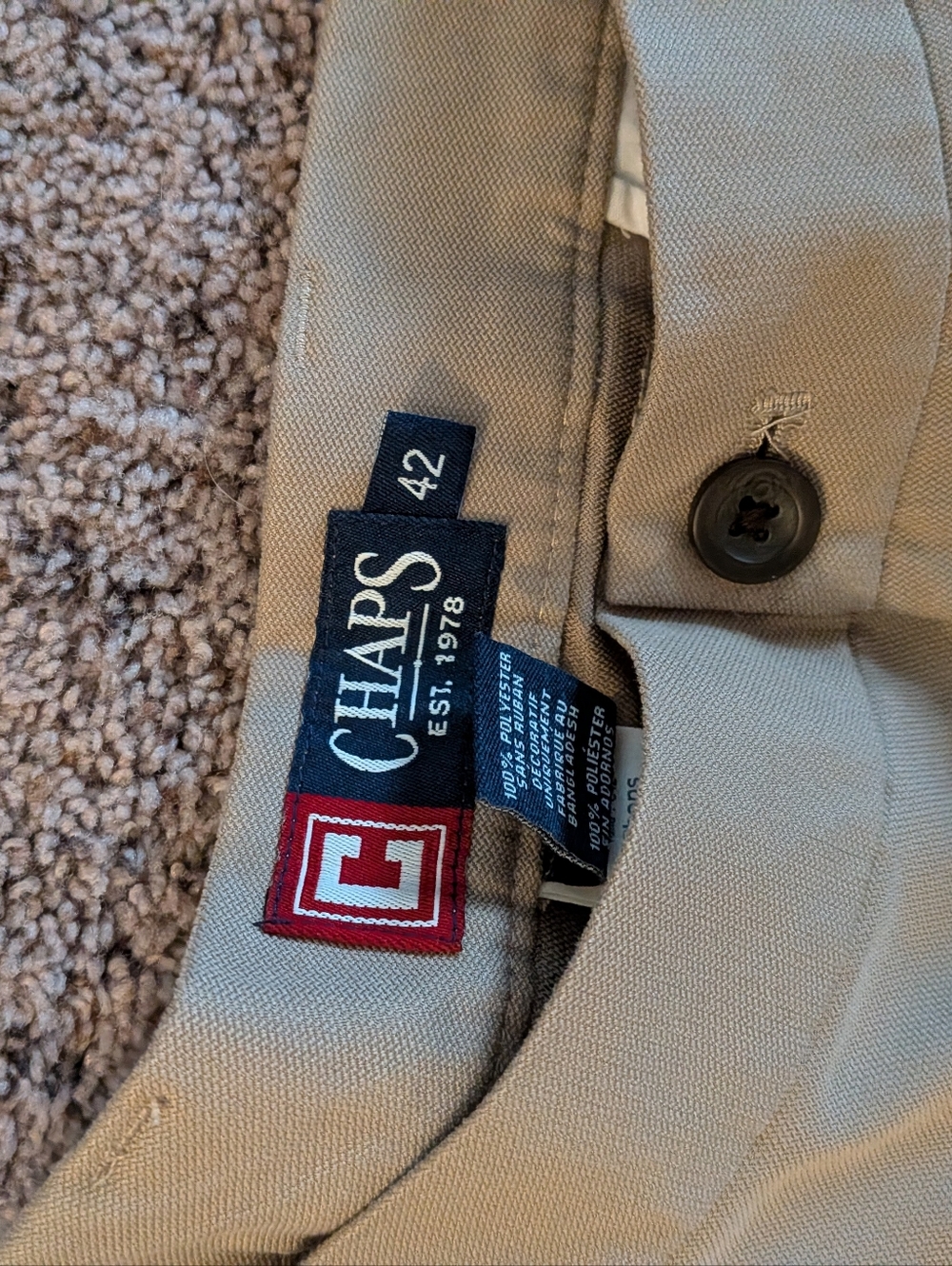 Falls Creek Two-Tone Cotton Shorts - Green & Red With Belts 1 Pair Of Chaps Beig - Picture 7 of 7